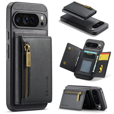 PureGuardCases 2-in-1 Magnetic Leather Wallet Case for Google Pixel