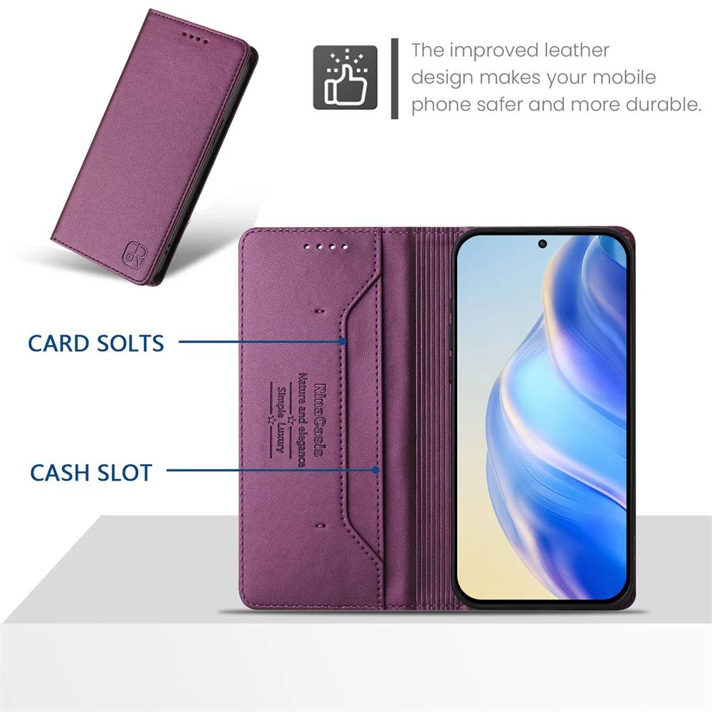 Three interior card slots and side cash compartment inside the Galaxy A series leather flip wallet case