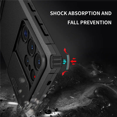 PureGuardCases Armor Case with Sliding Camera Cover for Samsung Galaxy