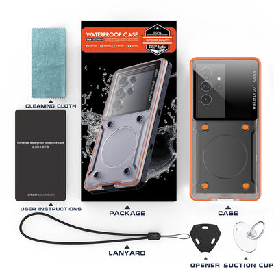 PureGuardCases IP68 Waterproof Phone Pouch for Phones Up to 6.9"