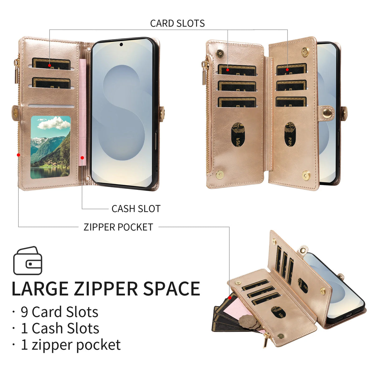 Tree Zipper Case Galaxy S9-S26, zipper pocket