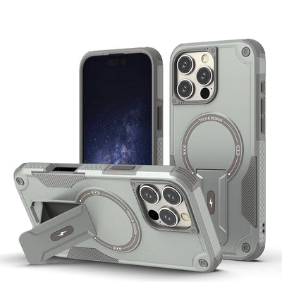 PureGuardCases Invisible Bracket Armor iPhone Case – MagSafe Magnetic Stand Cover