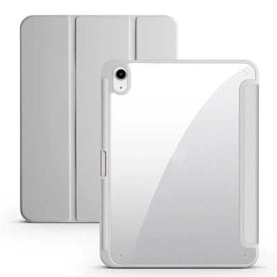 PureGuardCases Clear Back Trifold Case with Pencil Holder for iPad