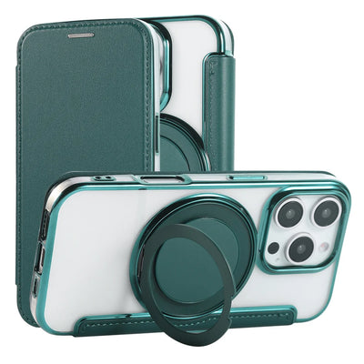 PureGuardCases Flip Leather Wallet iPhone Case – MagSafe Stand Cover