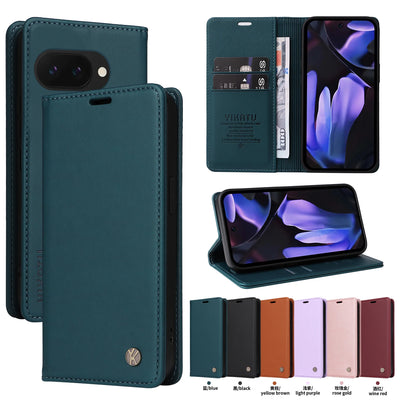 PureGuardCases Magnetic Leather Wallet Case for Google Pixel