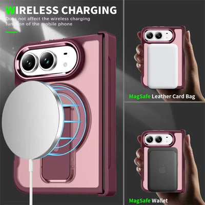 Hinge-Armor Frosted MagSafe Folding Kickstand Case for iPhone Duo - Product View 13