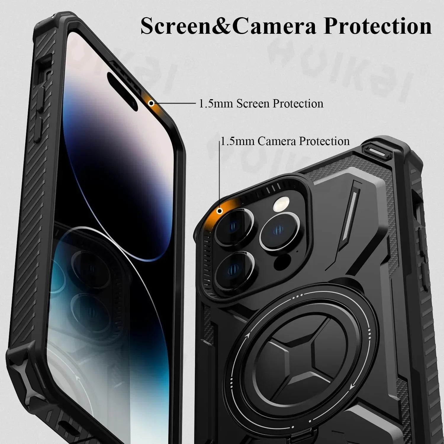 PureGuardCases Heavy Duty Kickstand iPhone Case – MagSafe Shockproof Armor Cover