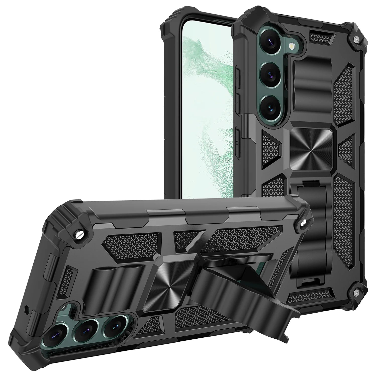 PureGuardCases Camouflage Armor Kickstand Case for Samsung Galaxy