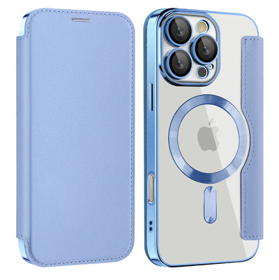 Clear Flip MagSafe Case iPhone 11-18, front & back