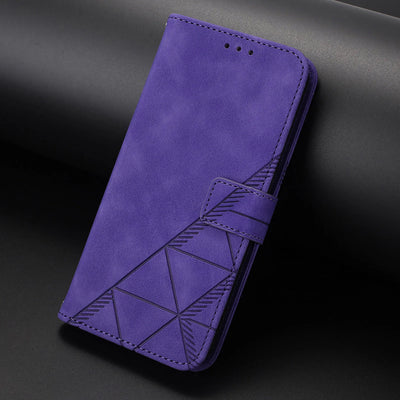Geometric Embossed Magnetic Flip Wallet Case for Samsung Galaxy A51 5G, A20 & A Series - Purple - image 12