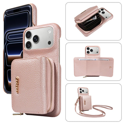 PureGuardCases Crossbody PU Leather Wallet iPhone Case – Card Holder Stand Protective Cover