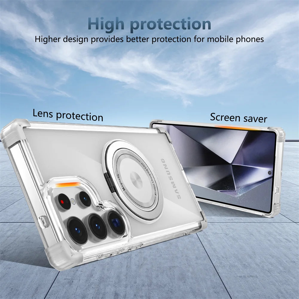 Magnetic Ring Stand Clear Case for Samsung Galaxy S26-S21 - Product View 4
