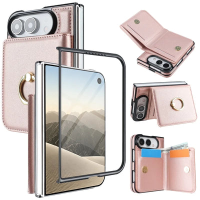 Ring Grip Leather Wallet Case for iPhone Duo, Glass Film - Product View 7
