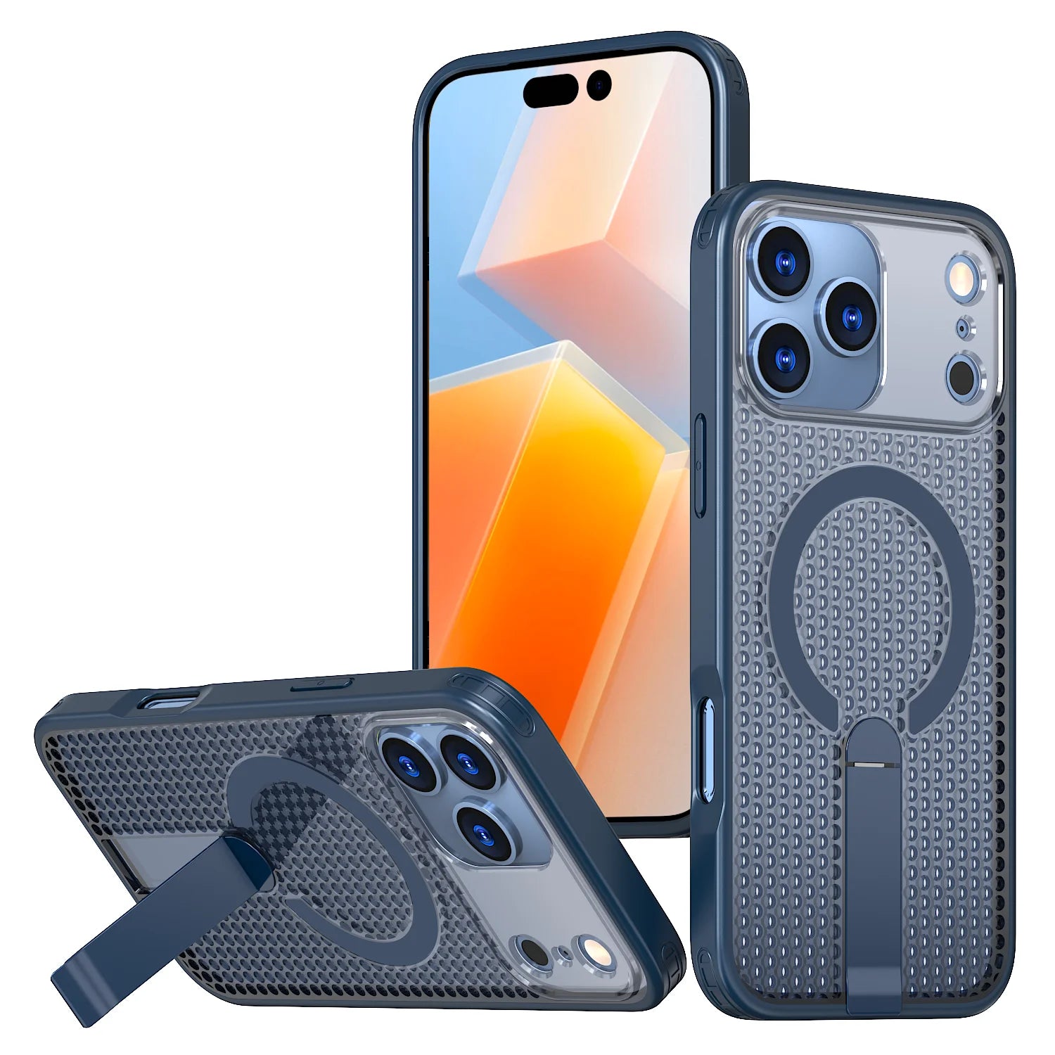 PureGuardCases Breathable Cooling Stand iPhone Case – MagSafe Rugged Magnetic Cover