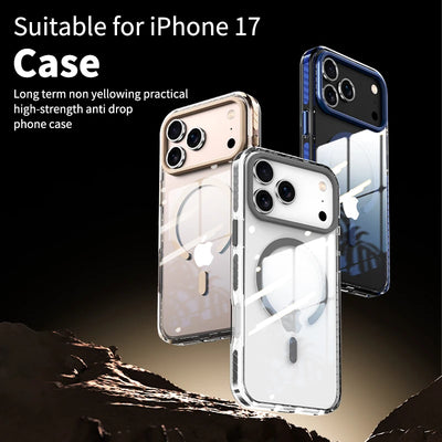 PureGuardCases Luxury PE Striped Clear iPhone Case – MagSafe Magnetic Cover