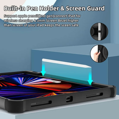 PureGuardCases 360° Kickstand Rugged Case for iPad