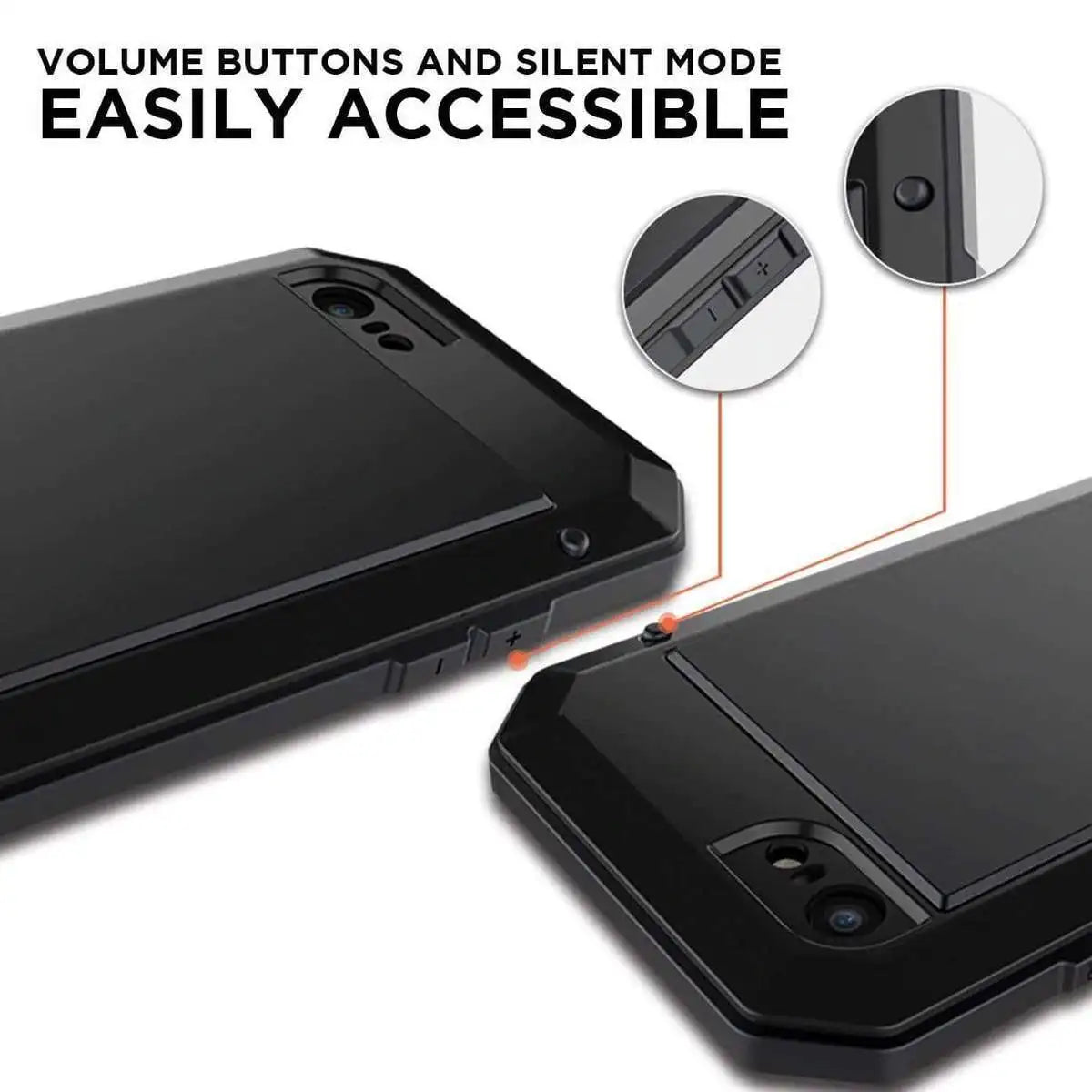 PureGuardCases IP54 Heavy Duty Metal iPhone Case – Gorilla Glass Shockproof Cover