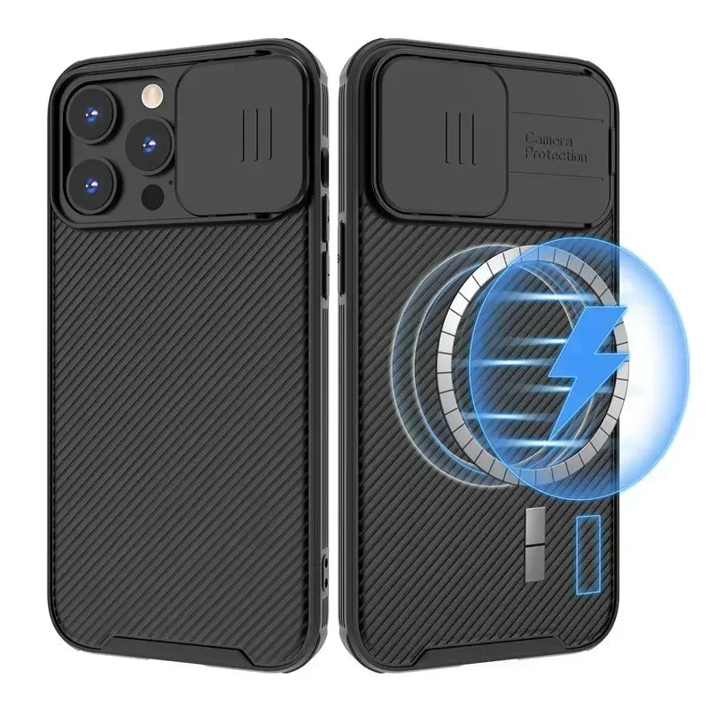 PureGuardCases Slide Camera Lens Magnetic iPhone Case – MagSafe Silicone Cover