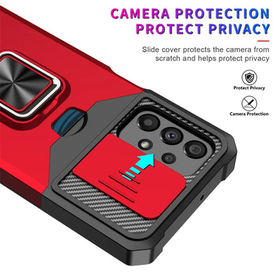 PureGuardCases Armor Ring Case with Card Holder for Samsung Galaxy