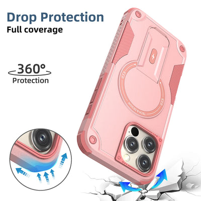 PureGuardCases Invisible Bracket Armor iPhone Case – MagSafe Magnetic Stand Cover