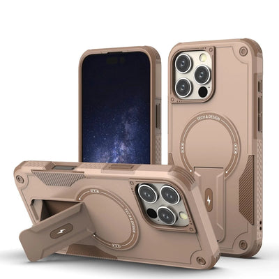 PureGuardCases Invisible Bracket Armor iPhone Case – MagSafe Magnetic Stand Cover