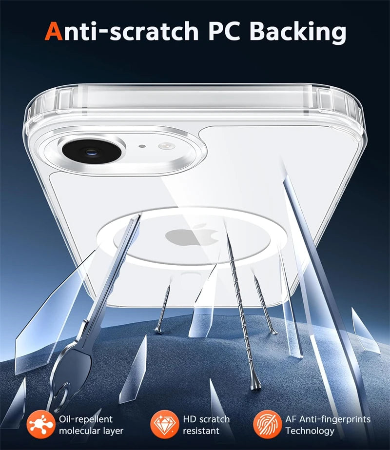 PureGuardCases Clear Magnetic iPhone Case – MagSafe Transparent Cover