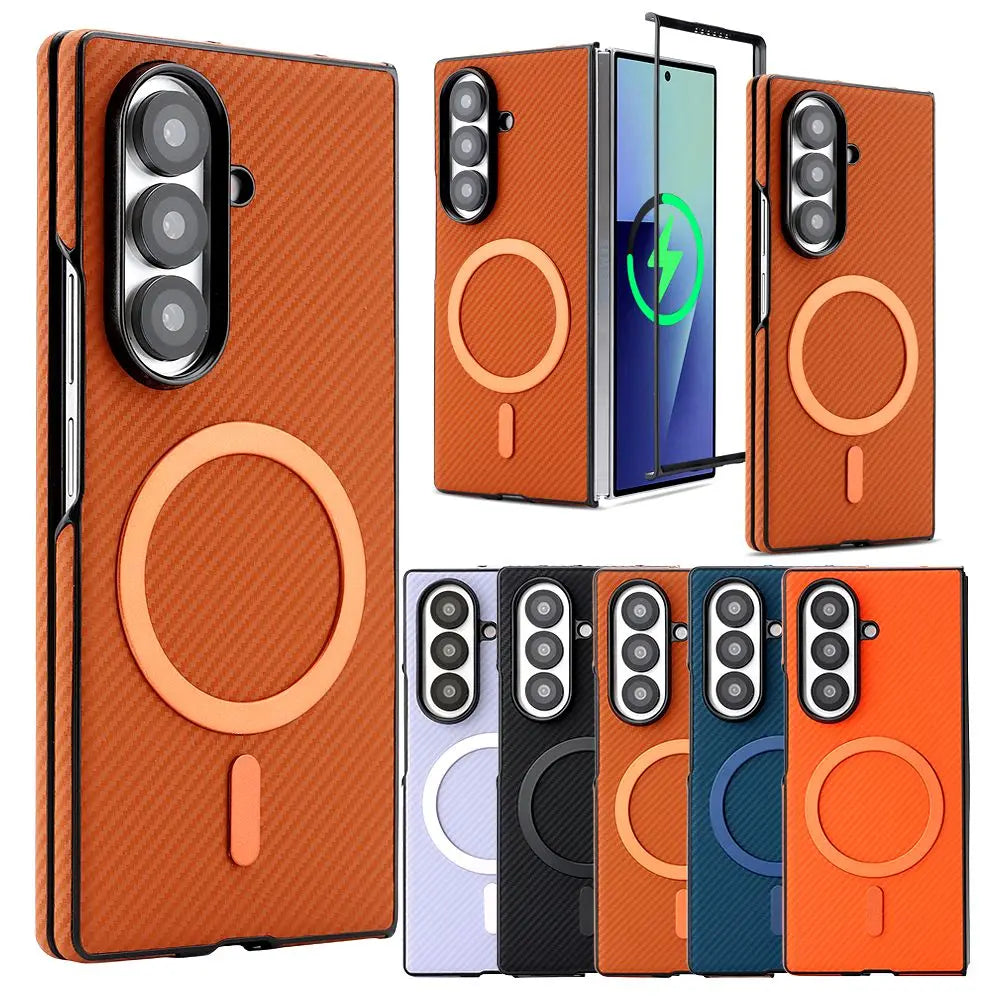 PureGuardCases Carbon Fiber Magnetic Case for Samsung Galaxy Z Fold