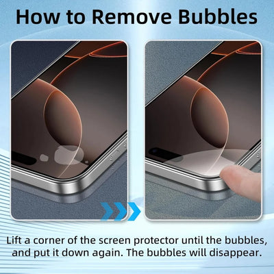 Lifting a corner of the screen protector to push out air bubbles
