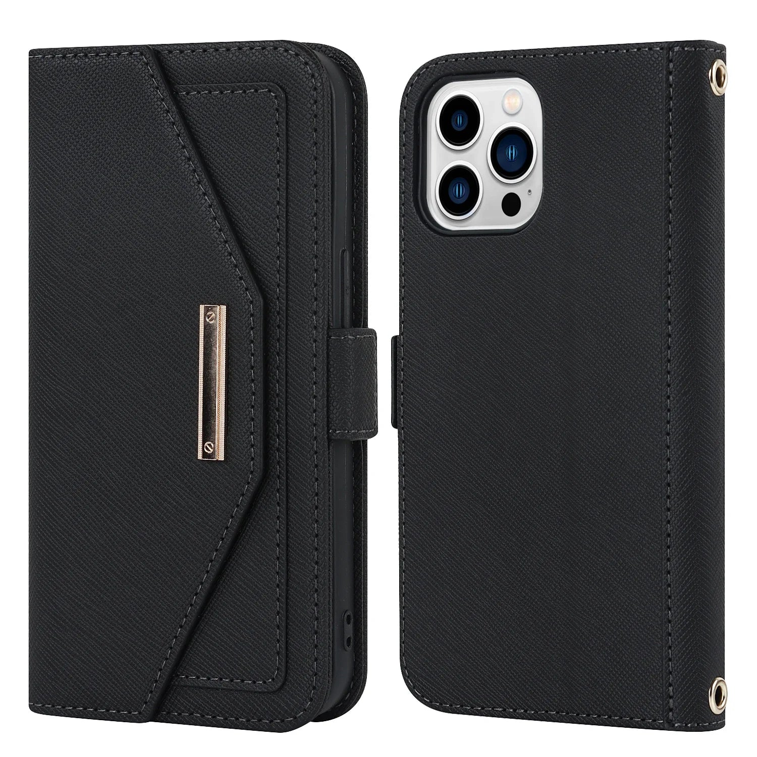 PureGuardCases Crossbody Wallet iPhone Case – Magnetic Stand Mirror Card Holder Cover