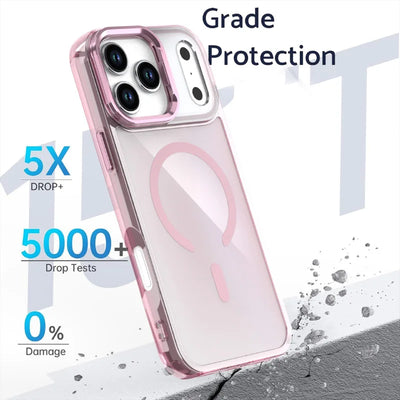 PureGuardCases Luxury Matte Lens Stand iPhone Case – MagSafe Magnetic Cover