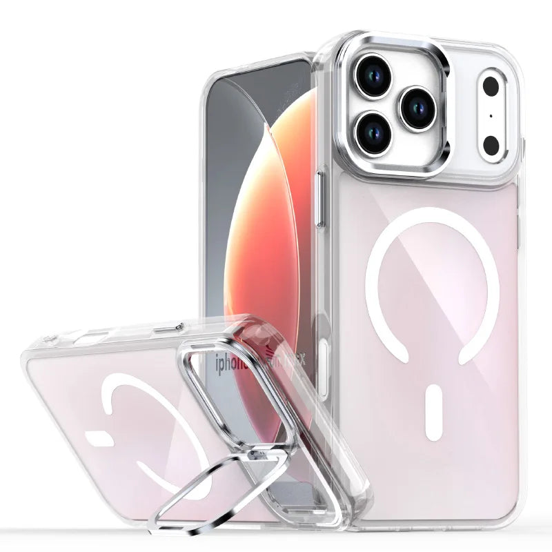 PureGuardCases Luxury Matte Lens Stand iPhone Case – MagSafe Magnetic Cover