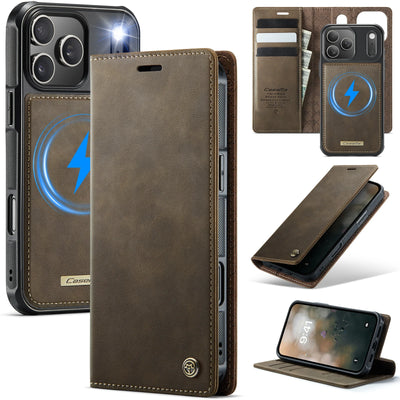 PureGuardCases Detachable Wallet Leather iPhone Case – MagSafe Magnetic Flip Cover
