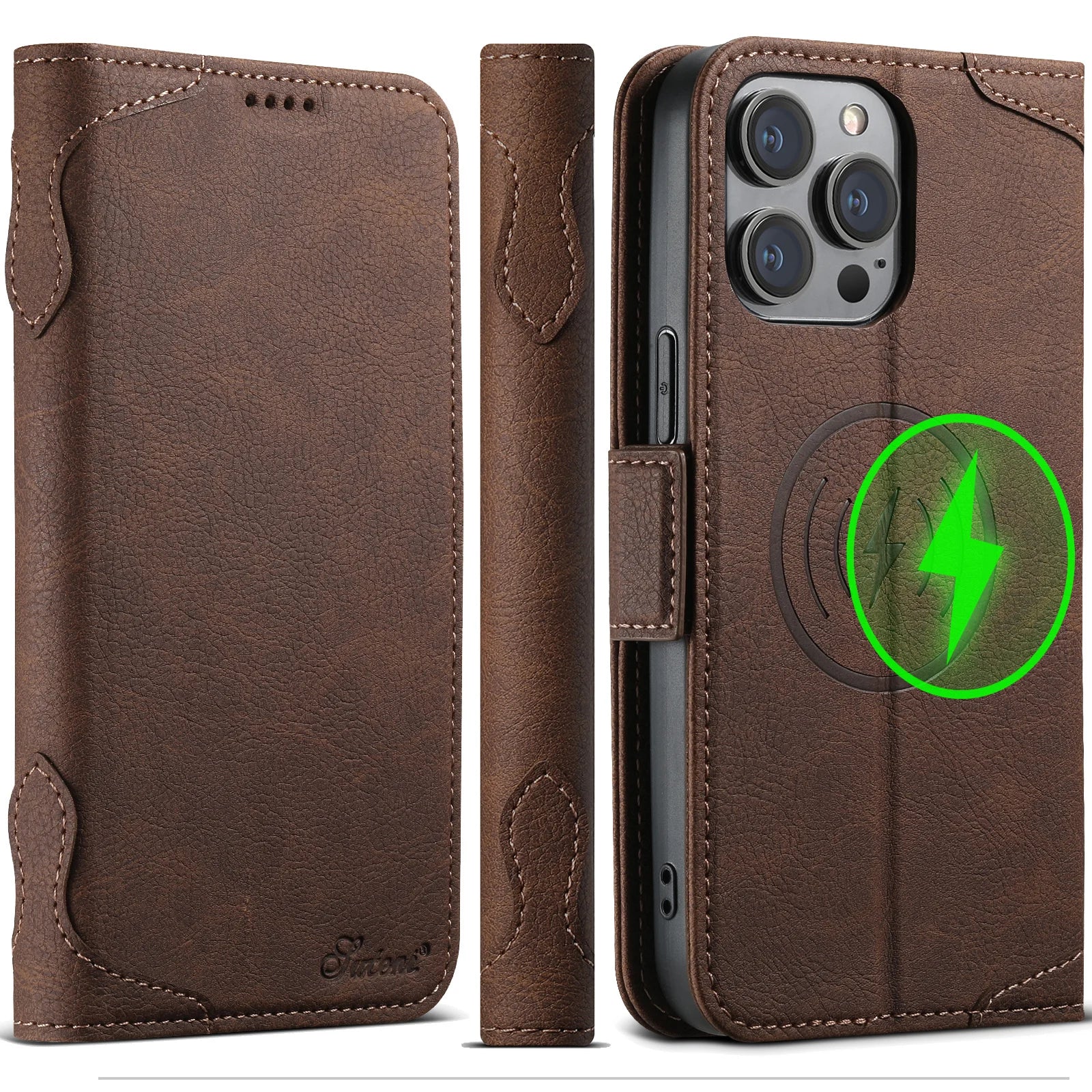 PureGuardCases Card Holder Wallet Flip iPhone Case – MagSafe Magnetic Cover