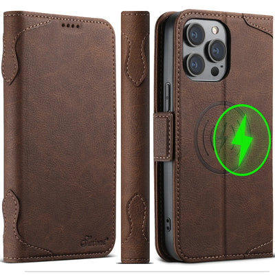 PureGuardCases Card Holder Wallet Flip iPhone Case – MagSafe Magnetic Cover