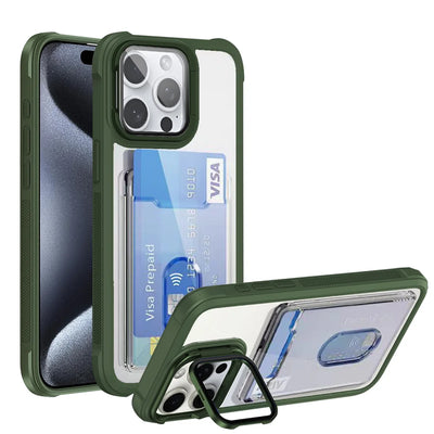 Clear Card Case iPhone 11-18, Dark Green