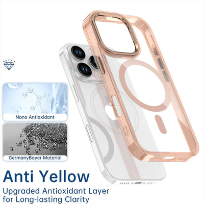 PureGuardCases Clear Metal Lens iPhone Case – MagSafe Shockproof Cover