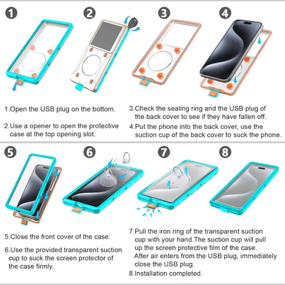 PureGuardCases IP68 Waterproof Phone Pouch for Phones Up to 6.9"