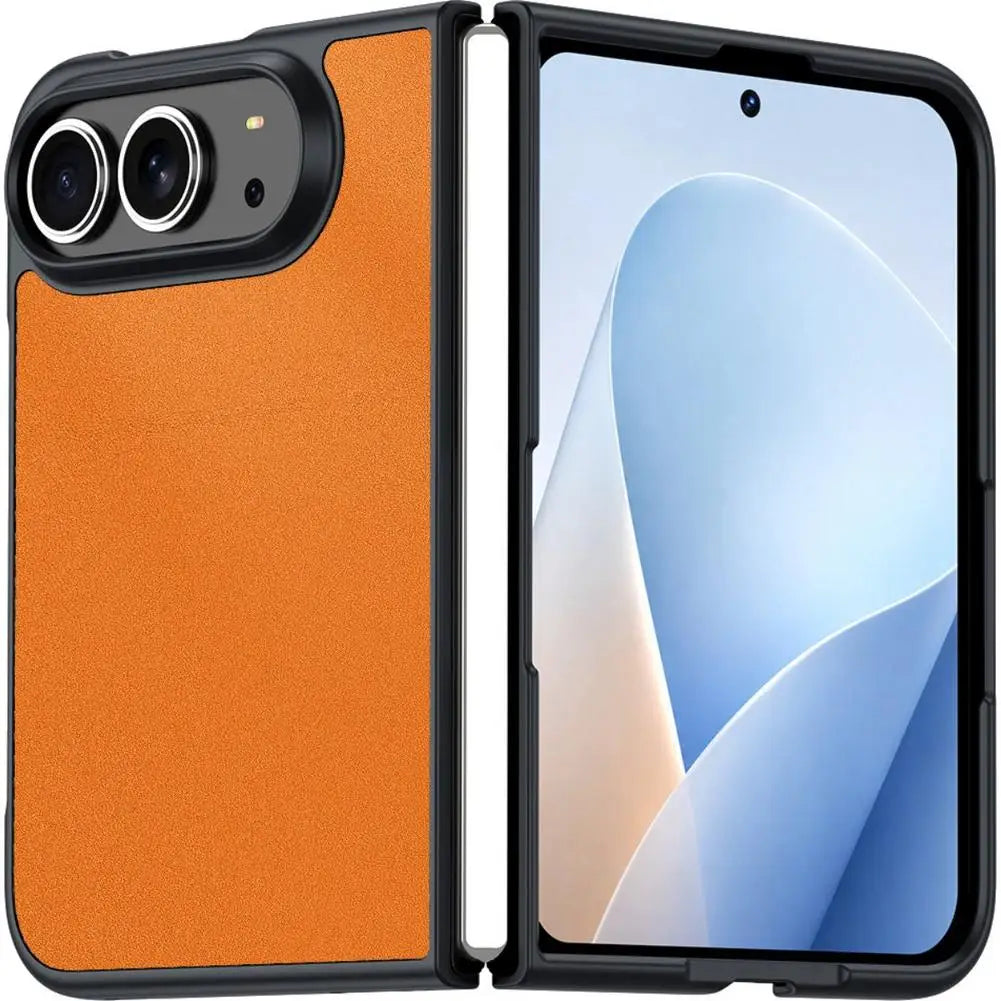 Slim Grid Leather Case iPhone Duo, Orange
