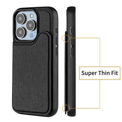 PureGuardCases Magnetic Flip Leather Wallet iPhone Case – MagSafe Protective Cover
