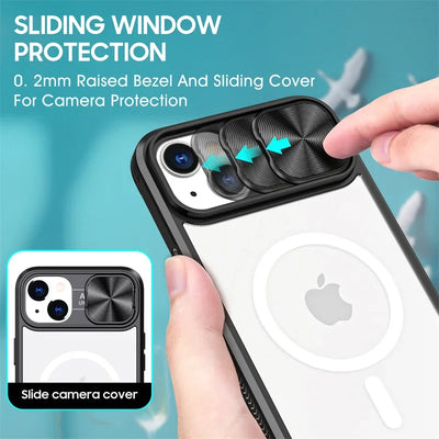 PureGuardCases Slide Camera Lens Acrylic iPhone Case – MagSafe Magnetic Cover
