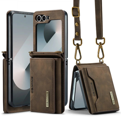 PureGuardCases Crossbody Leather Wallet Case for Samsung Galaxy Z Flip