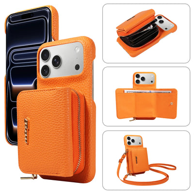 PureGuardCases Crossbody PU Leather Wallet iPhone Case – Card Holder Stand Protective Cover