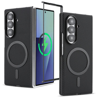 PureGuardCases Carbon Fiber Magnetic Case for Samsung Galaxy Z Fold