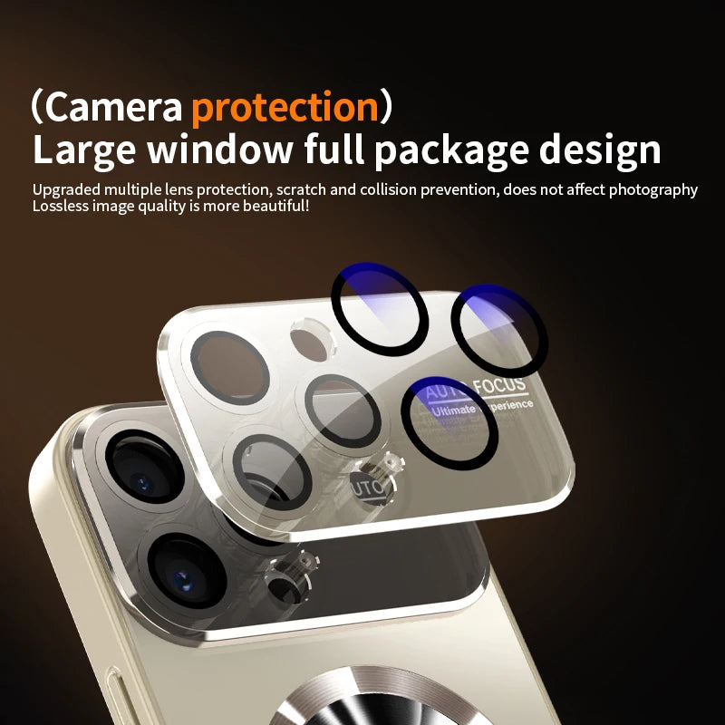 PureGuardCases Titanium Matte iPhone Case – Magnetic MagSafe Lens Protection Cover