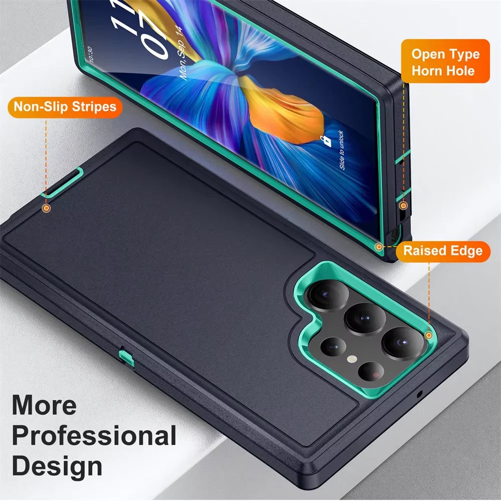 PureGuardCases Military Armor Kickstand Case for Samsung Galaxy