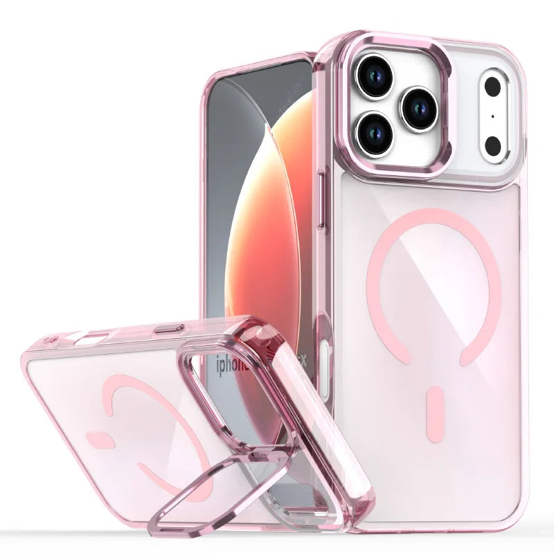 PureGuardCases Luxury Matte Lens Stand iPhone Case – MagSafe Magnetic Cover