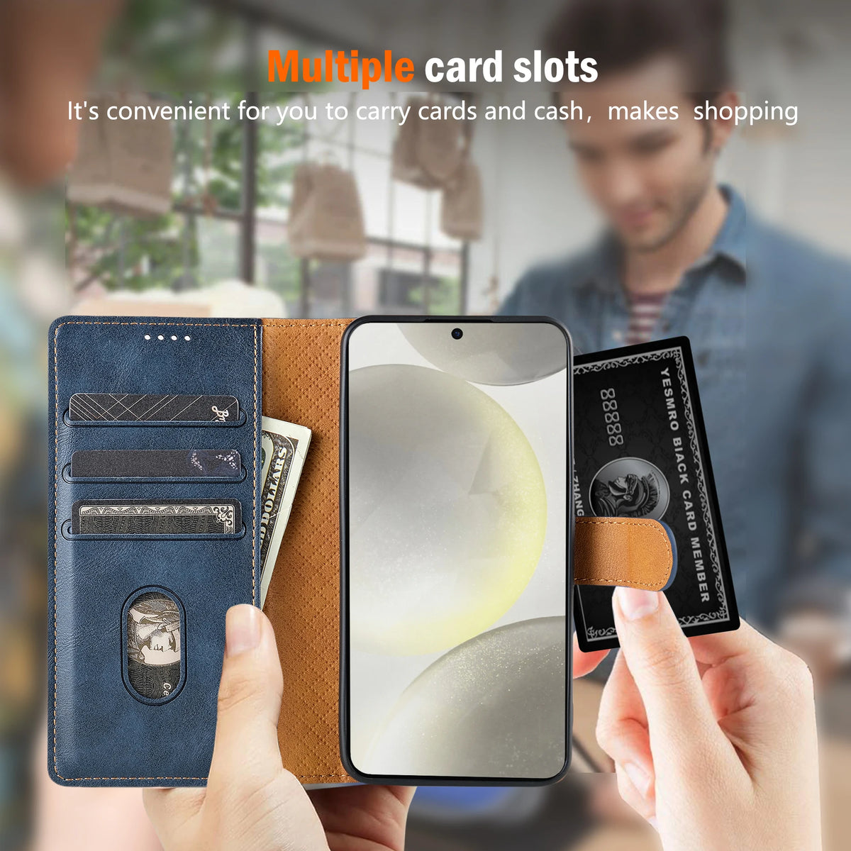 Classic Magnetic Leather Flip Wallet Case for Samsung Galaxy A Series - Product View 11