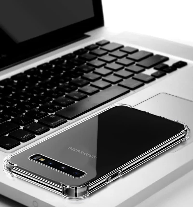 PureGuardCases Clear Shockproof TPU Case for Samsung Galaxy