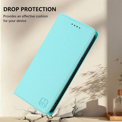 Mint green magnetic leather folio flip wallet case for Samsung Galaxy A42 5G, A51, A32, A33, A52, A53 and A73, single view