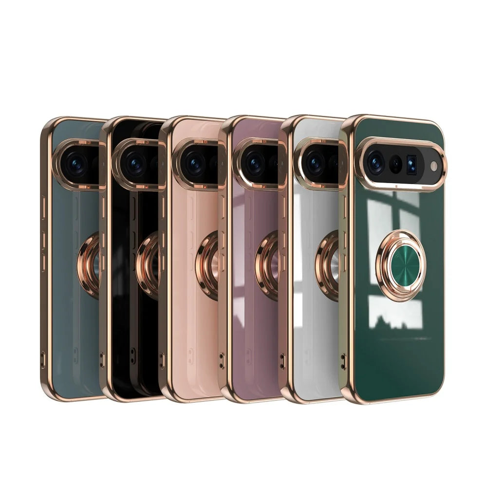 PureGuardCases Plated Ring Holder Case for Google Pixel
